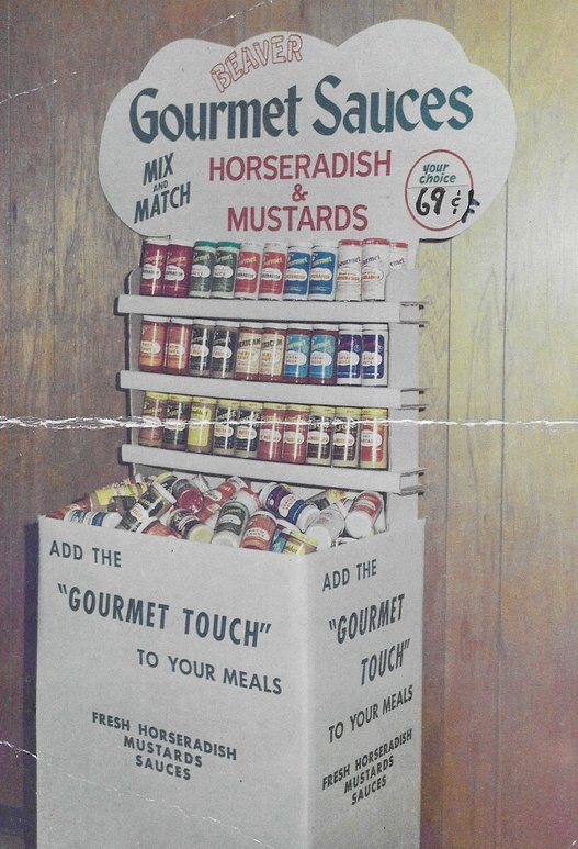 A "dump bin" of 4 oz Beaver Brand products for 69 cents