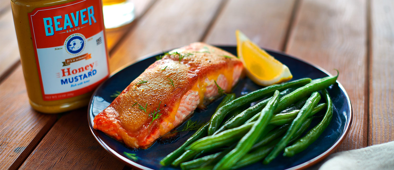 Salmon with Beaver Brand Honey Mustard glaze