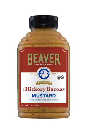 Beaver Brand Hickory Bacon Mustard front 12oz